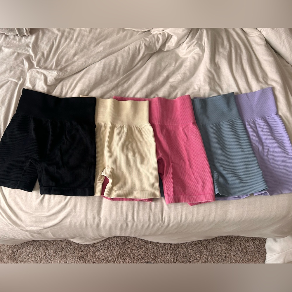 Gym shorts pack, all size small. only wore the black pair, never tried any on